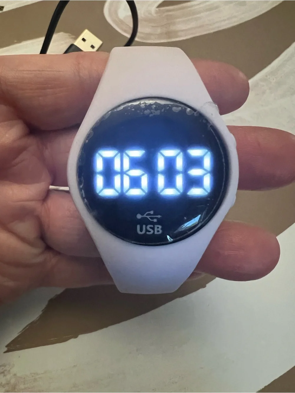 Lilac Silicone Smart Watch with Heart Rate & Sleep Monitor